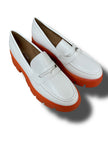 Loafer mit Plateau in Weiß/Orange Artikel 3991