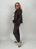 Jogpants mit Nieten-Details in Mokka