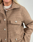 Bouclé-Jacke mit Schmuckknöpfen in Camel