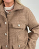 Bouclé-Jacke mit Schmuckknöpfen in Camel