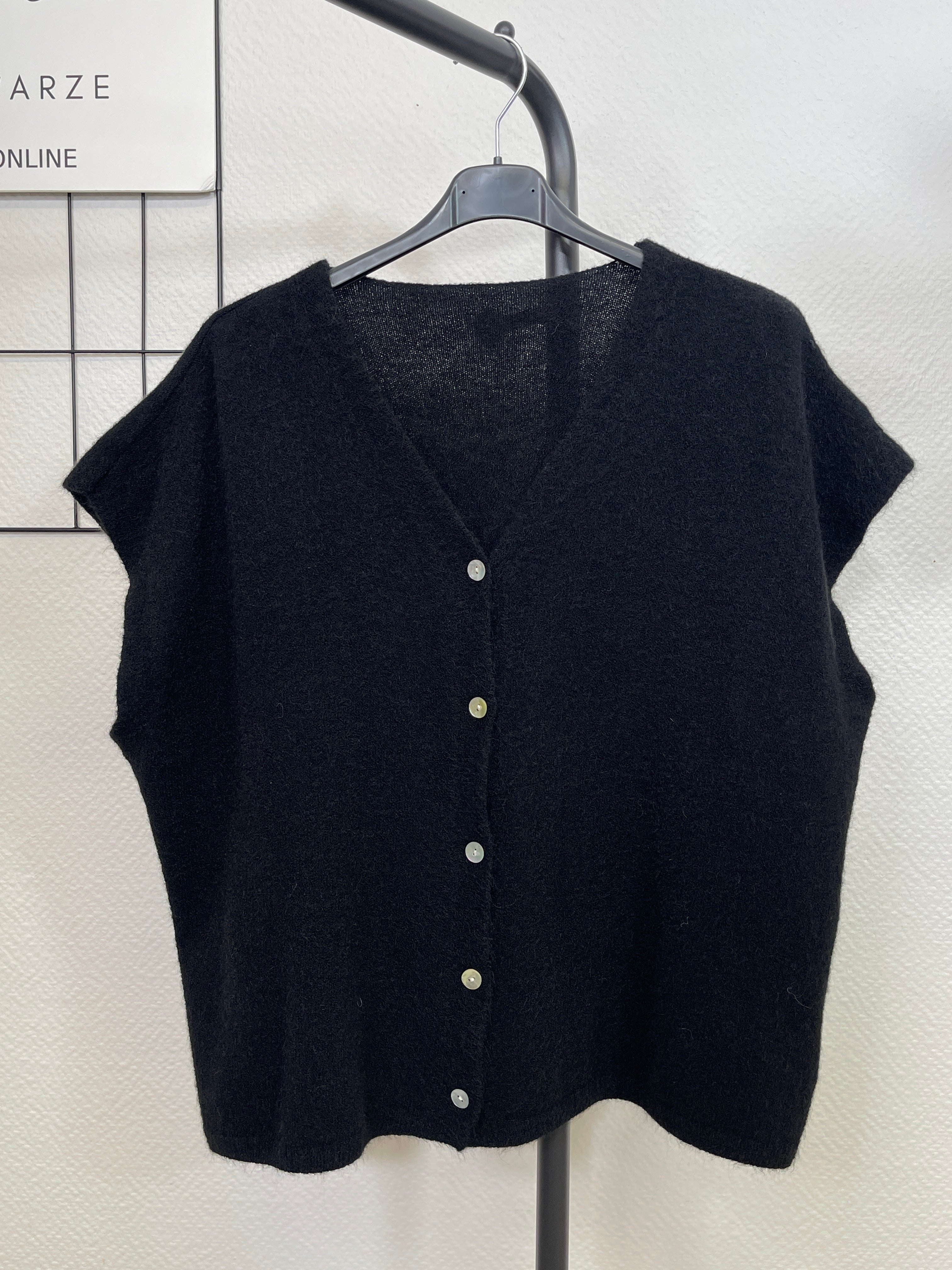 Strickweste Uni in Schwarz