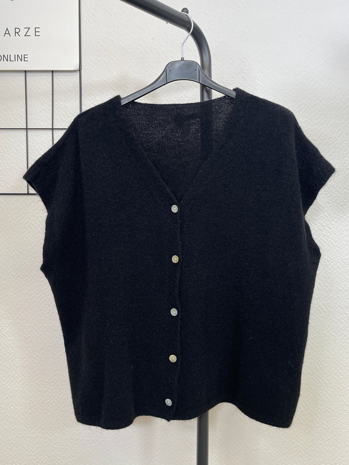 Strickweste Uni in Schwarz