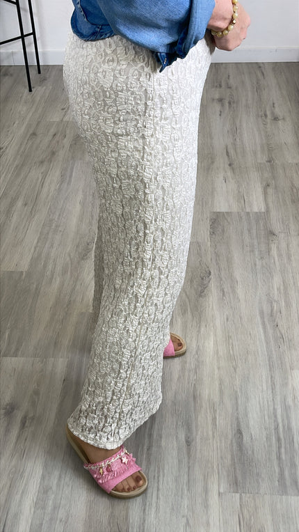 Spitzenhose in Beige