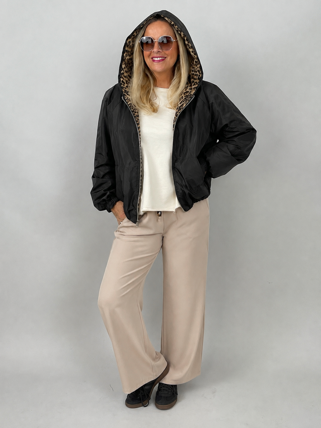 Jacke Leo-Futter in Schwarz