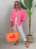 Musselin Bluse Leo in Pink/Orange