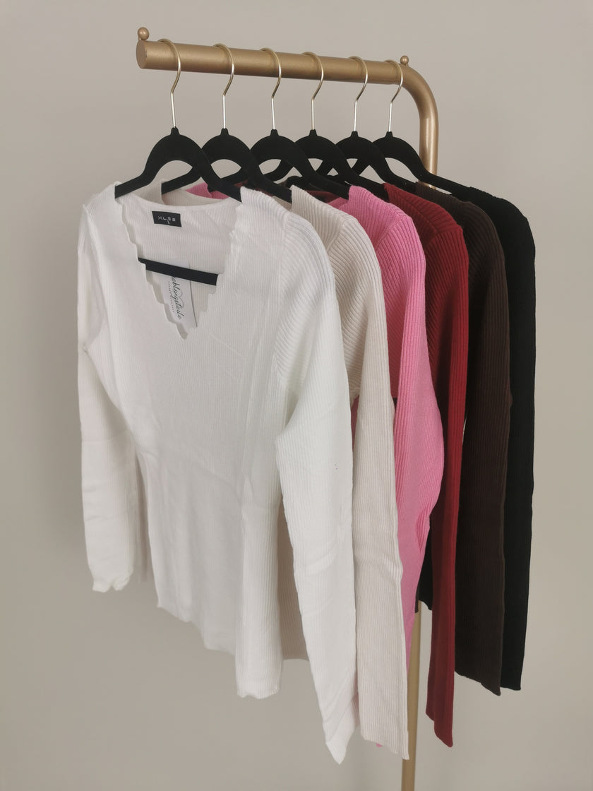 Pullover ZickZack gerippt in versch. Farben Art. 6294