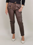 Jogpants Lederoptik Leokordel in Mokka Artikel 6326