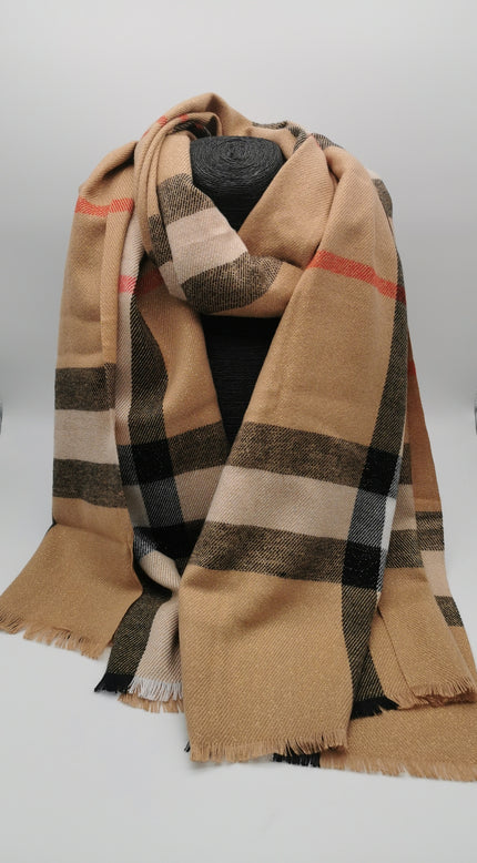 Schal Muster in Camel/Glitzer Artikel 6329