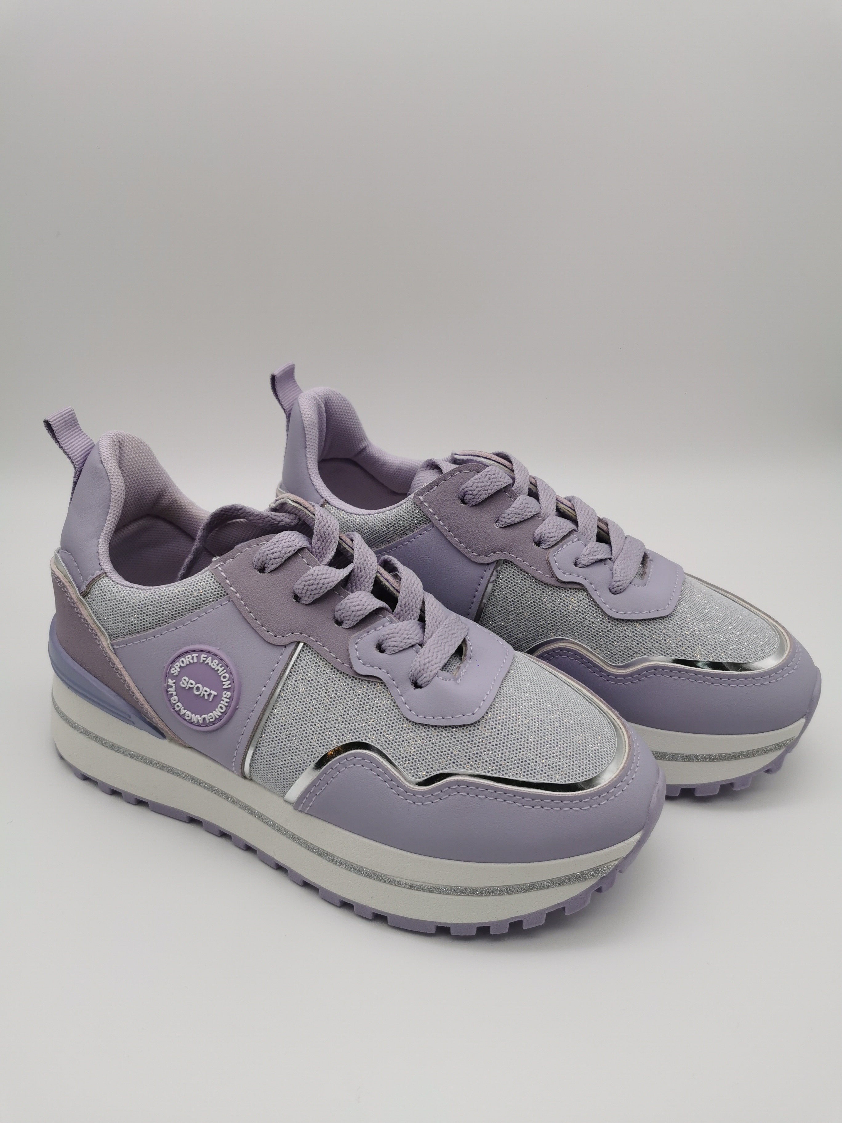 Sneaker mit Plateausohle in Flieder Artikel 3313