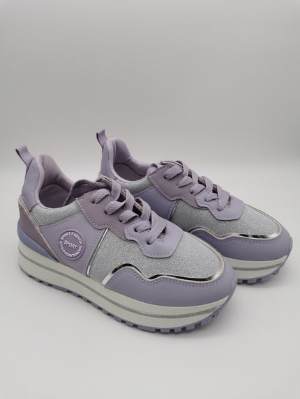 Sneaker mit Plateausohle in Flieder Artikel 3313