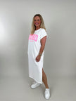 Sweatkleid Maxi mit Aufdruck Offwhite Artikel 6035