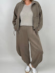 Sweatjacke in Taupe