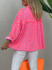 Musselin Bluse Leo in Pink/Orange
