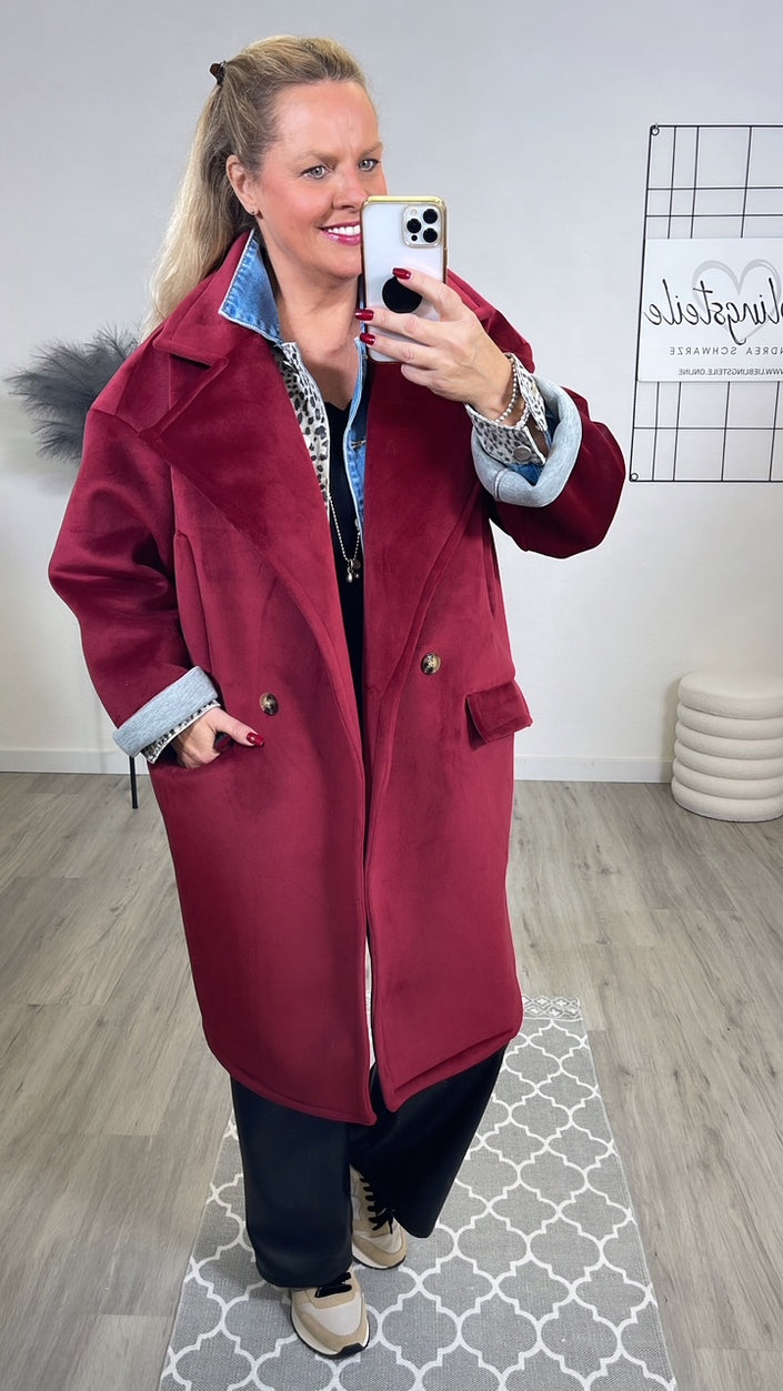 Veloursmantel in Bordeaux Art. 6490