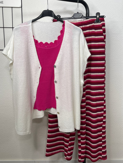 Strickweste Uni in Offwhite