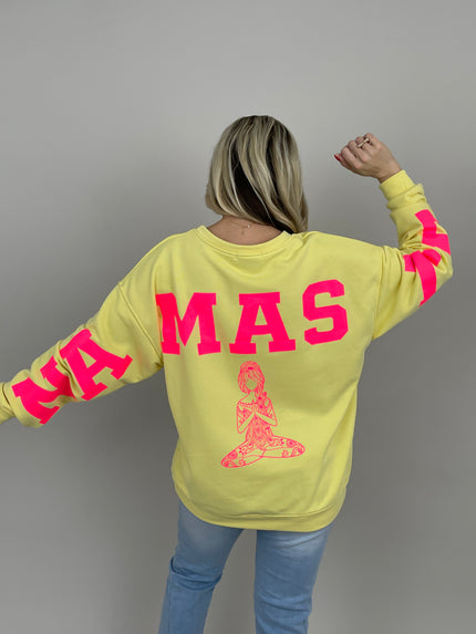 Sweatshirt mit Schriftzug in Gelb Artikel 6790