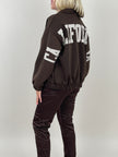 Sweatjacke mit Schriftzug in Mokka Artikel 6264