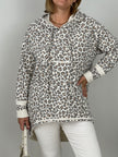 Langer Hoodie im Leo-Muster