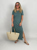 Shirtkleid Uni in Salbei