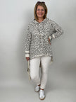 Langer Hoodie im Leo-Muster