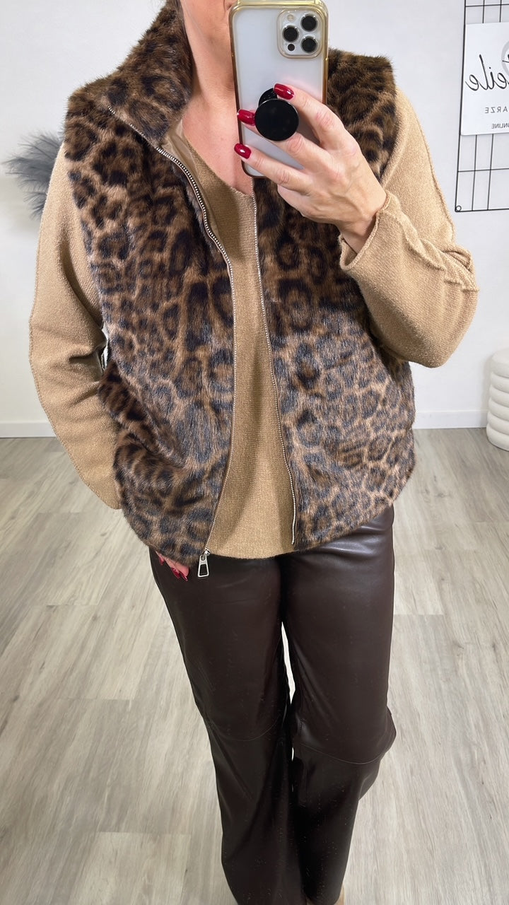 Weste Kunstpelz Leo/Dunkel Art. 6610