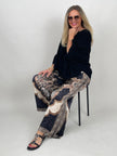 Hose Satin Paisley in Schwarz