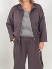 Sweatjacke in Mokka
