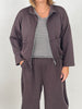Sweatjacke in Mokka