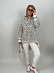 Langer Hoodie im Leo-Muster