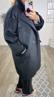 Veloursmantel in Schwarz Art. 6492
