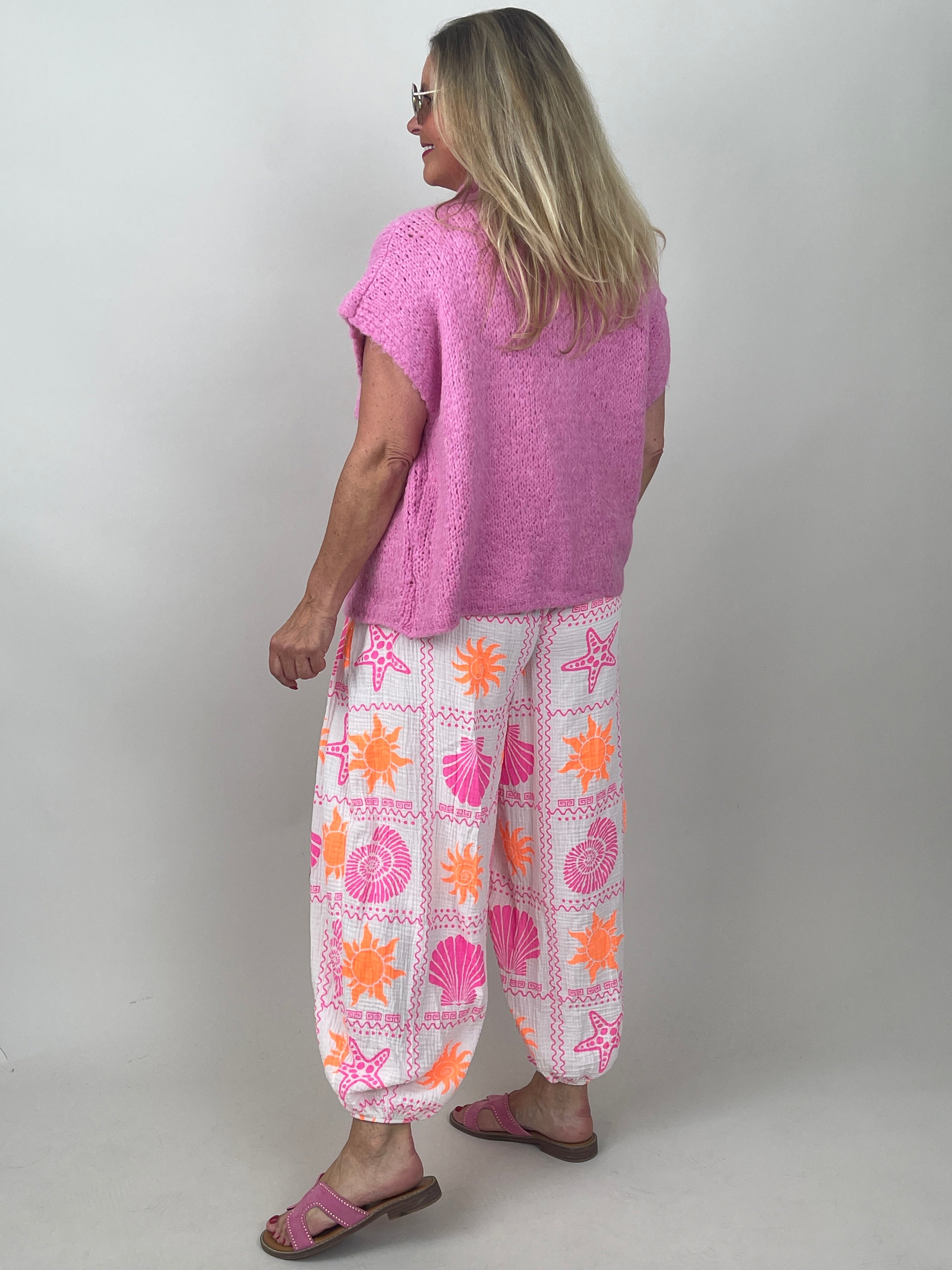 Kuschelige Strickweste in Pink