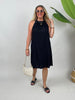 Neckholder-Kleid Kurz Kofferstoff Schwarz