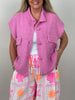 Kuschelige Strickweste in Pink