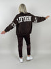 Sweatjacke mit Schriftzug in Mokka Artikel 6264