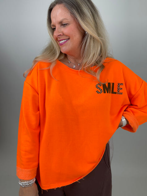 Sweatshirt Smiley in Orange