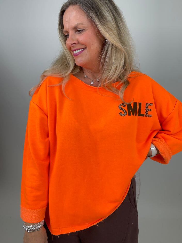 Sweatshirt Smiley in Orange