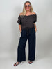 Bluse Musselin mit Raffung in Mokka/Leo
