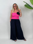 Bandeau-Top gesmokt Uni in Pink