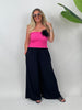 Bandeau-Top gesmokt Uni in Pink