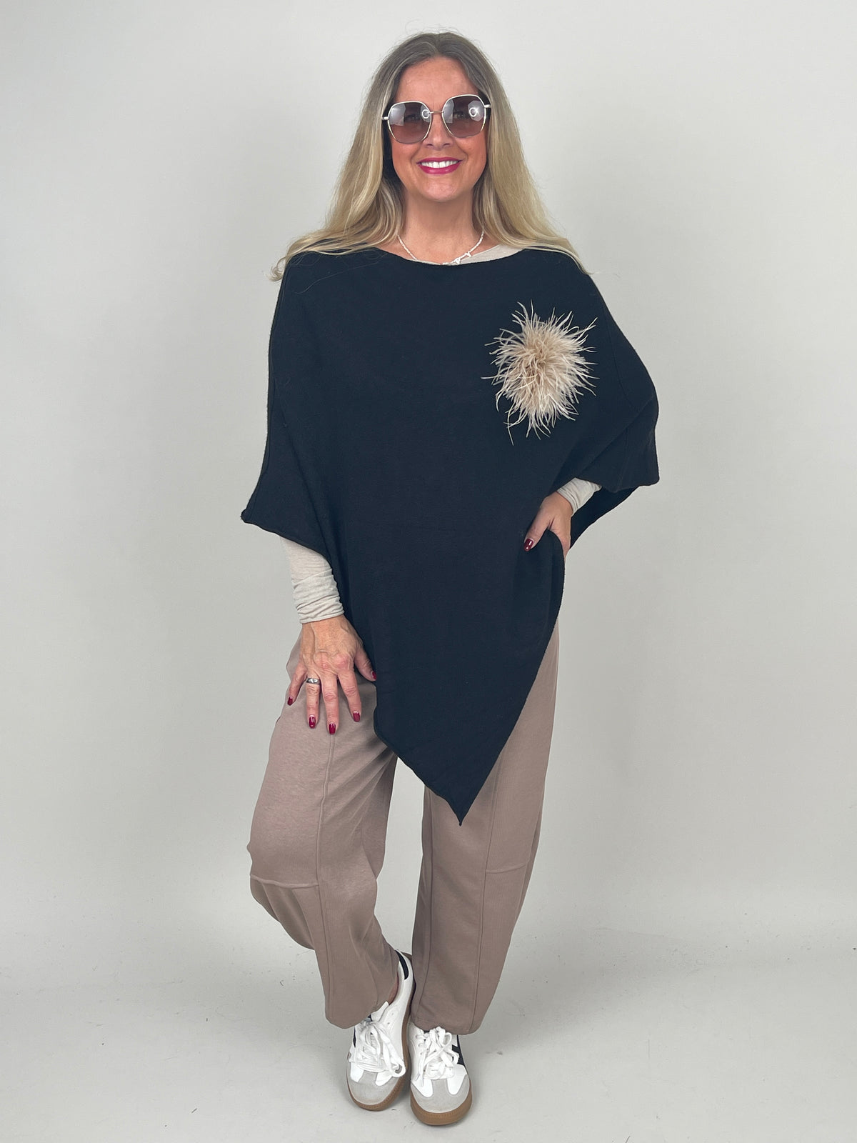 Poncho in Schwarz