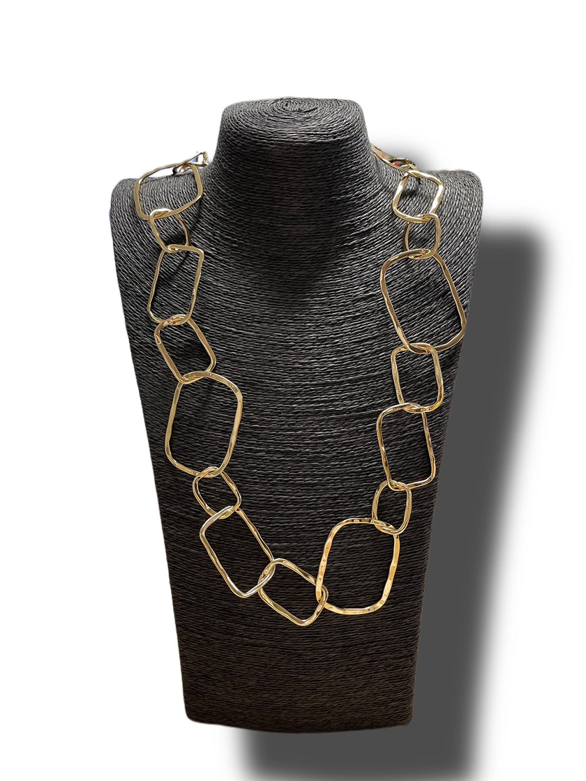 Kette mit groben Gliedern Eckig in Gold Artikel 350431