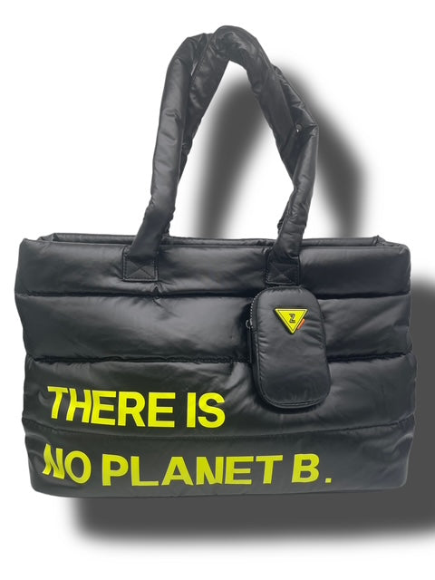 Stepptasche Schriftzug in Schwarz/Neongelb Artikel 6253