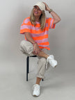 T-Shirt Streifen in Rosa/Orange