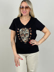 T-Shirt Totenkopf in Schwarz