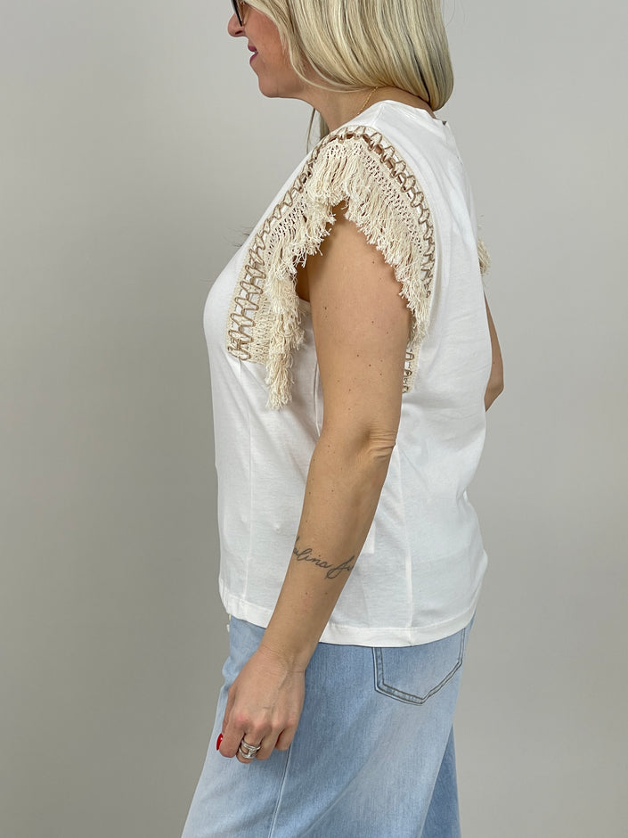 Top Boho in Weiß