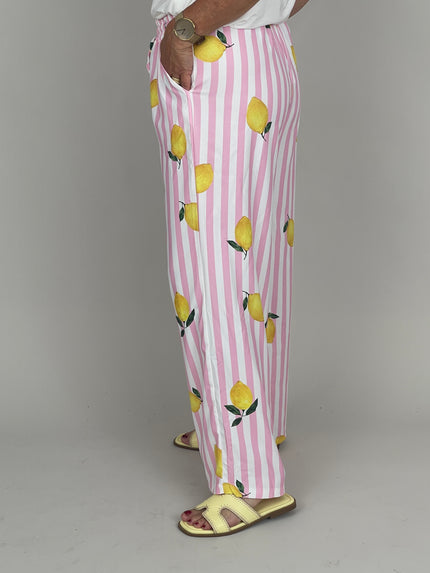 Marlene Hose Lemon in Rosa/Weiß