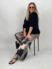 Hose Satin Paisley in Schwarz