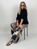 Hose Satin Paisley in Schwarz