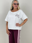 Sweatshirt Kurzarm mit Rückenprint in Weiß Artikel 6272