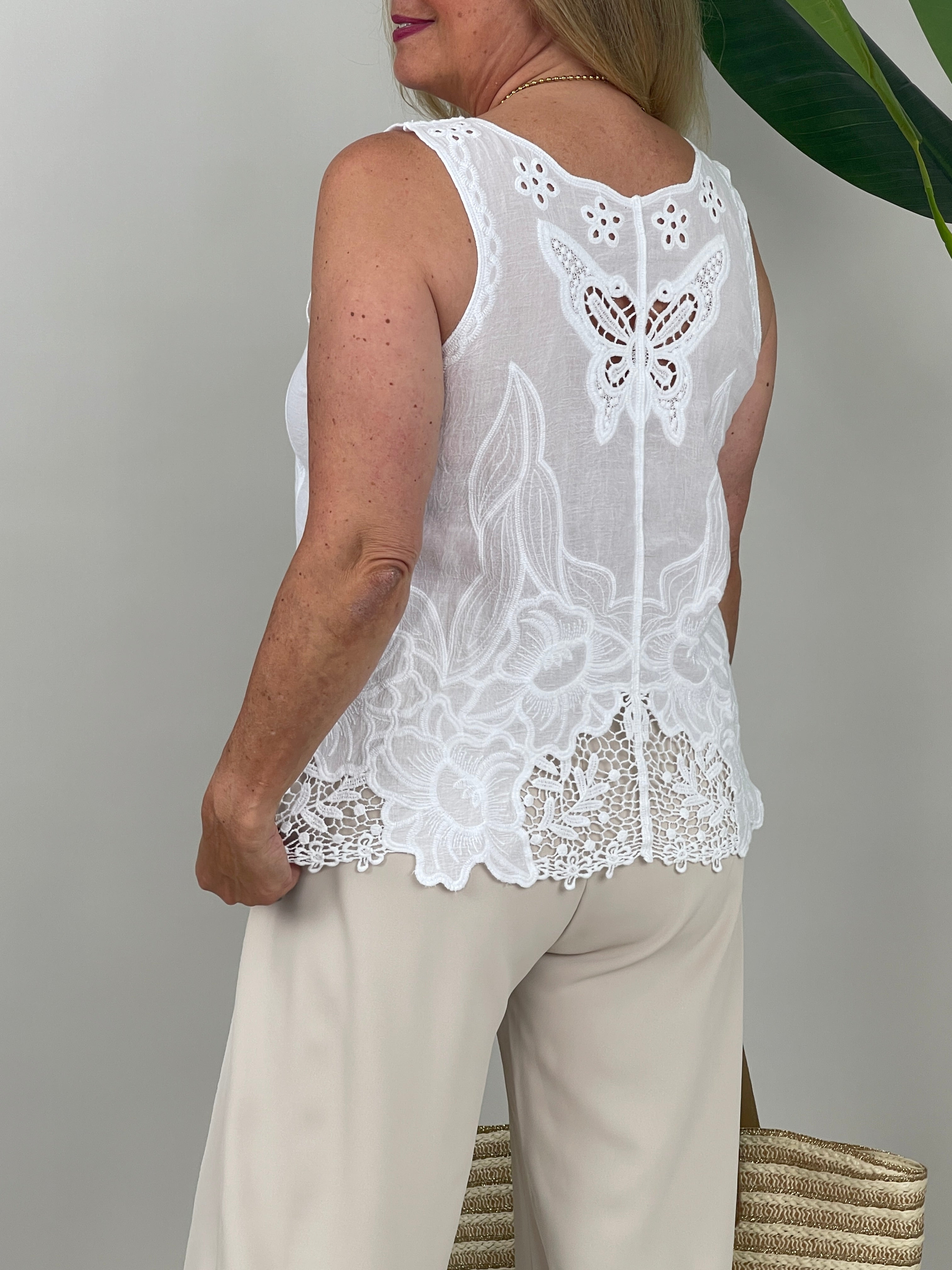 Blusentop Boho Weiß